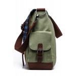 Wholesale Canvas Messenger Bag with Plaid Flap